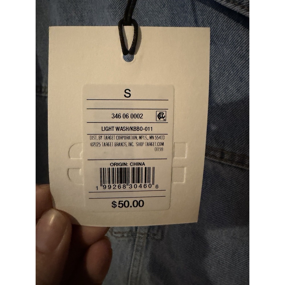 KBB by KAHLANA Women 'The Denim Jacket' Size Small Asymmetrical Light Wash - Picture 6 of 8